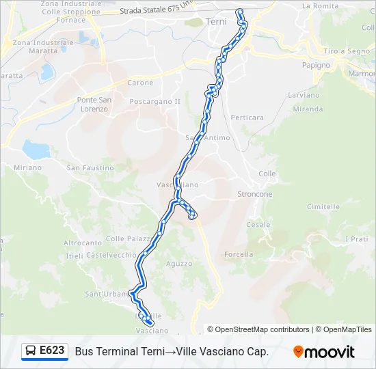 E623 Bus Line Map