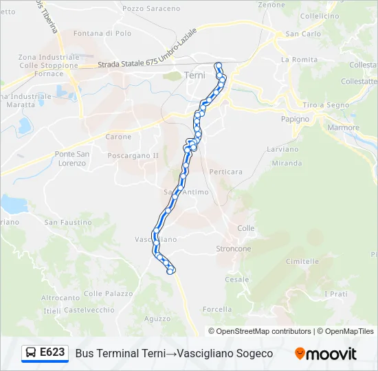 E623 Bus Line Map