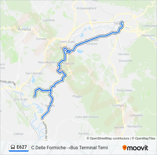 E627 Bus Line Map
