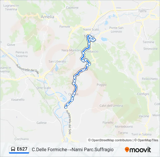E627 Bus Line Map