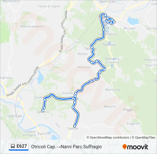 E627 Bus Line Map