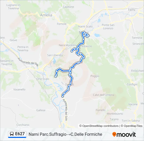 E627 Bus Line Map