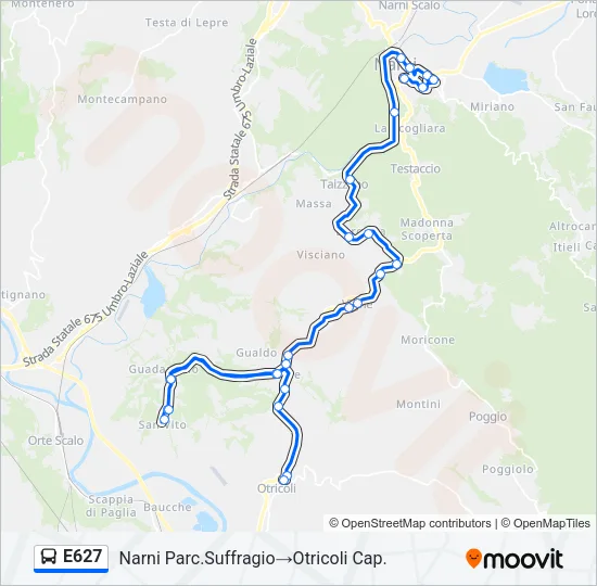 E627 Bus Line Map