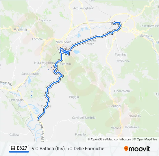 E627 Bus Line Map