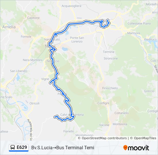 E629 bus Line Map