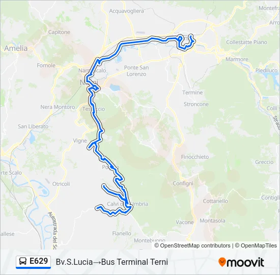 E629 Bus Line Map