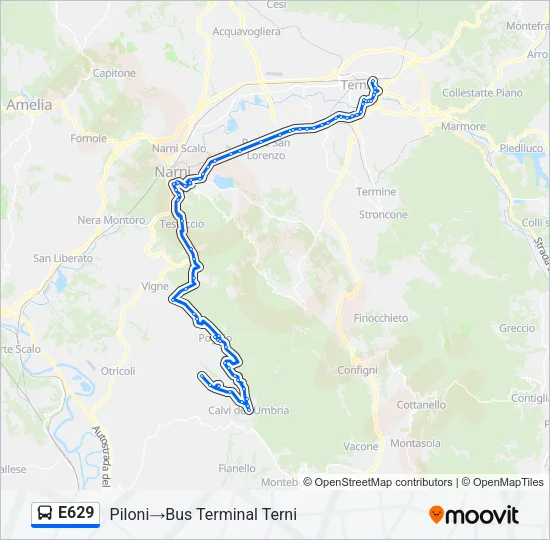 E629 Bus Line Map