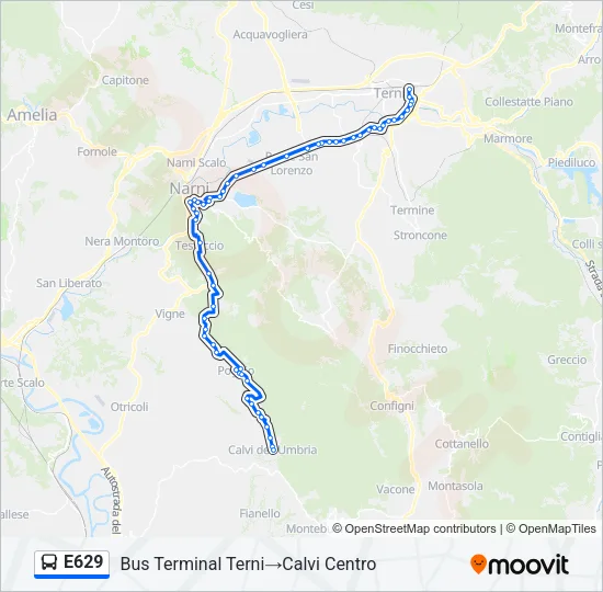 E629 Bus Line Map