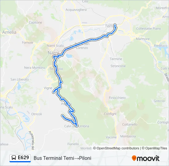 E629 Bus Line Map