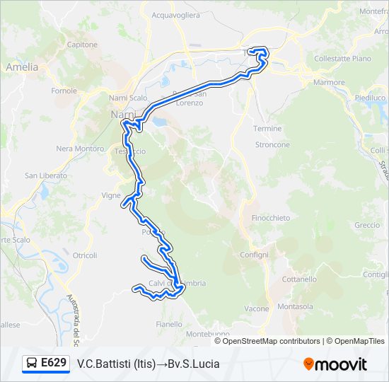 E629 bus Line Map