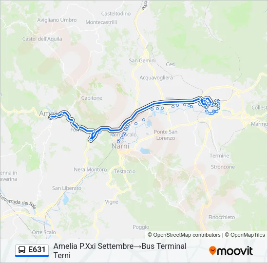 E631 Bus Line Map