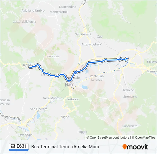 E631 Bus Line Map