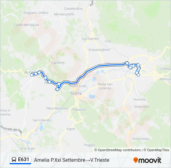 E631 Bus Line Map