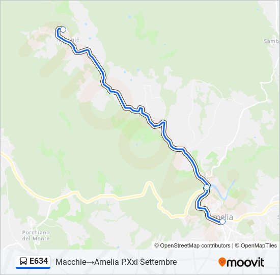 E634 bus Line Map