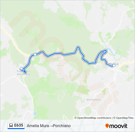 E635 Bus Line Map