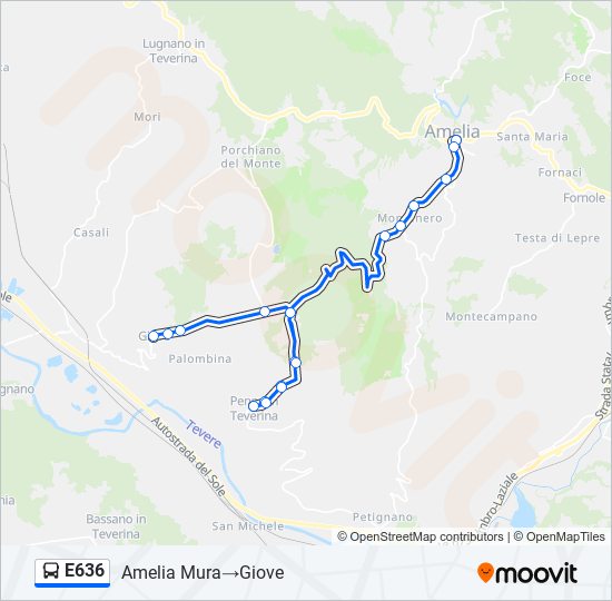 E636 bus Line Map