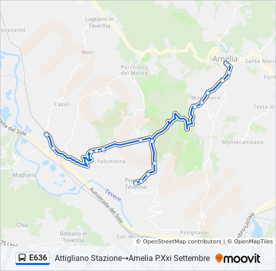 E636 bus Line Map