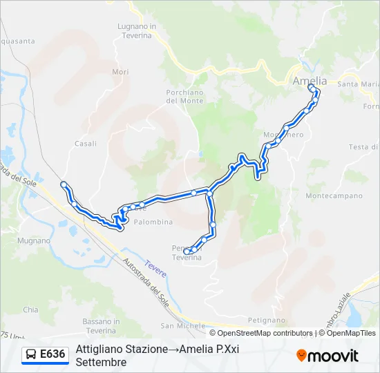 E636 Bus Line Map