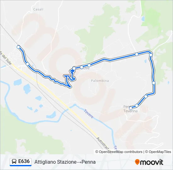 E636 Bus Line Map