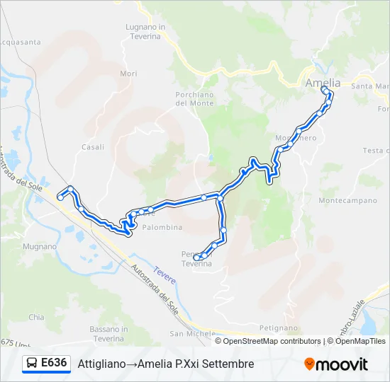 E636 Bus Line Map