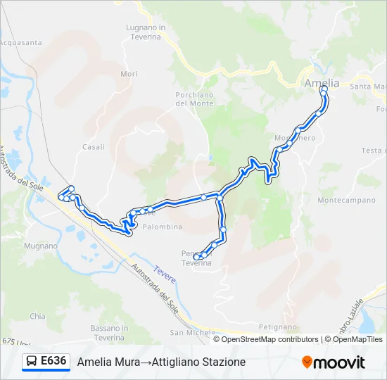 E636 Bus Line Map
