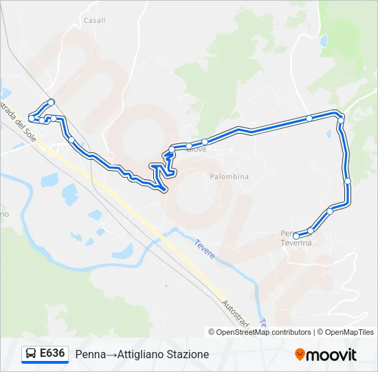 E636 Bus Line Map
