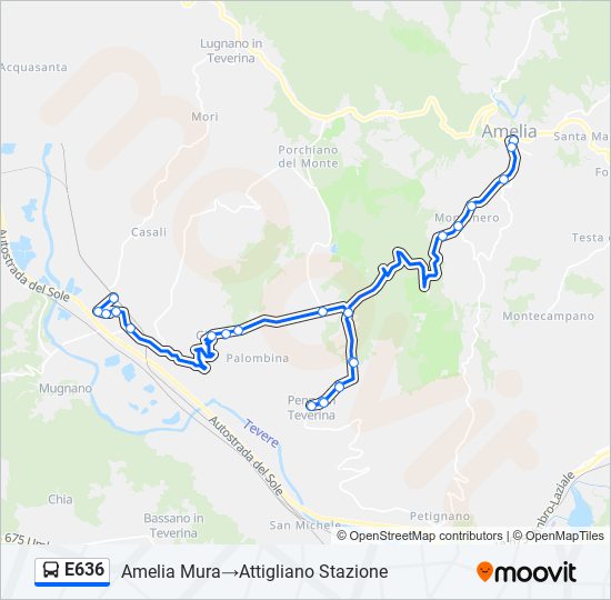 E636 bus Line Map