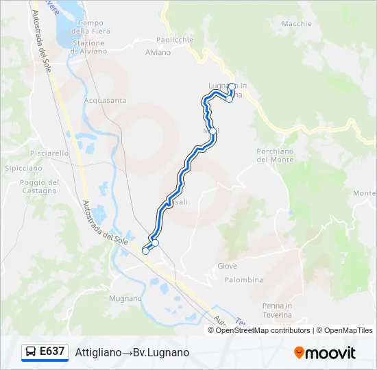 E637 Bus Line Map