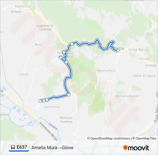 E637 Bus Line Map