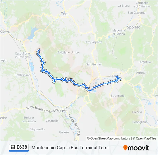 E638 Bus Line Map