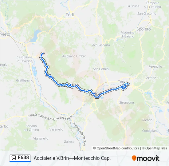 E638 Bus Line Map