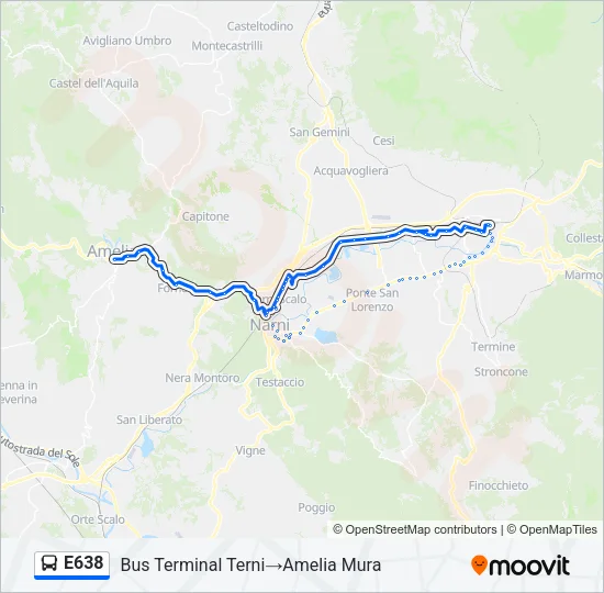 E638 Bus Line Map