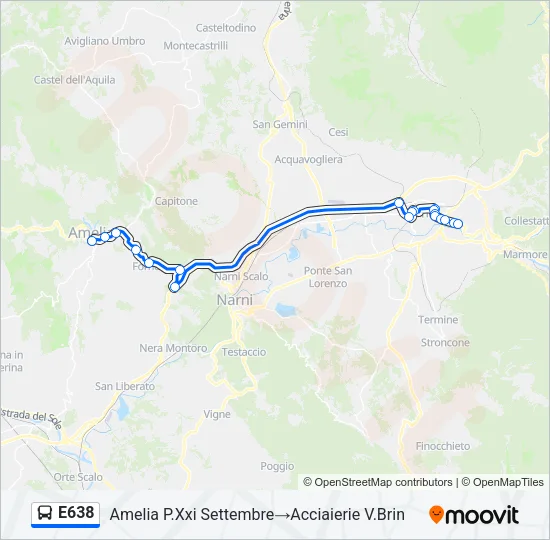 E638 Bus Line Map