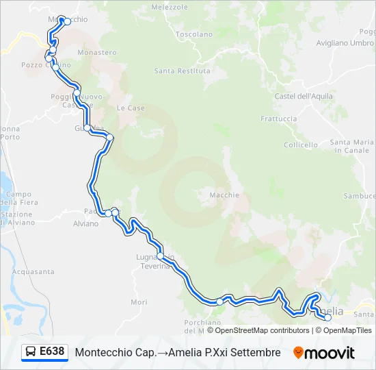 E638 Bus Line Map