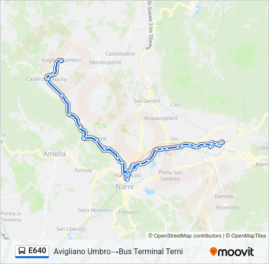 E640 Bus Line Map