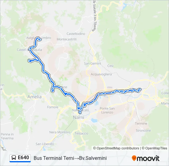 E640 Bus Line Map