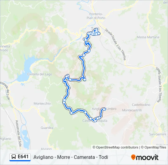 E641 Bus Line Map