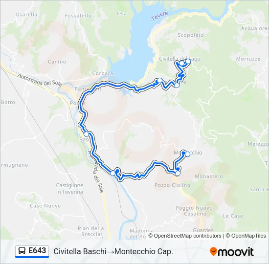 E643 Bus Line Map