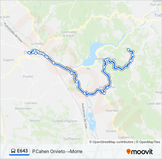 E643 Bus Line Map