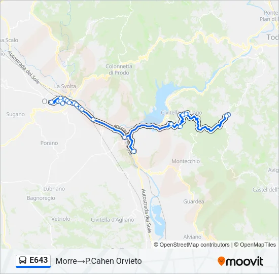 E643 Bus Line Map