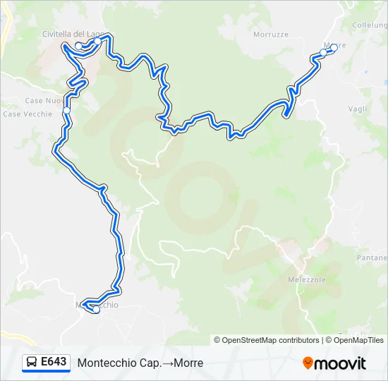 E643 Bus Line Map