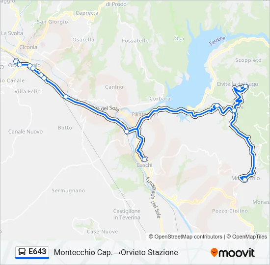 E643 Bus Line Map