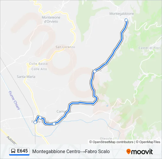 E645 Bus Line Map