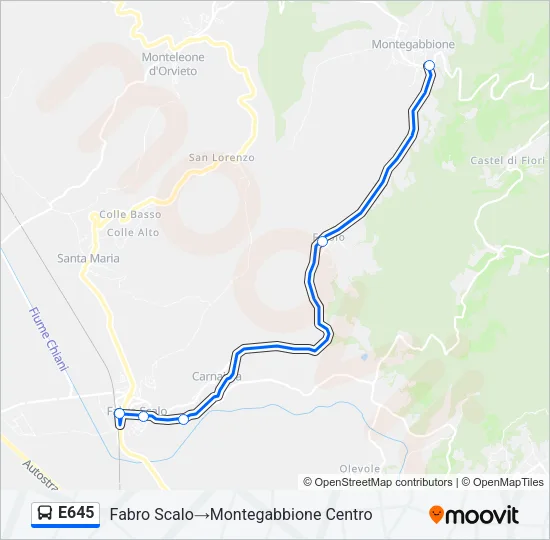 E645 Bus Line Map