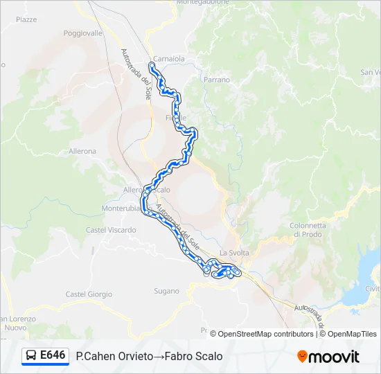 E646 Bus Line Map