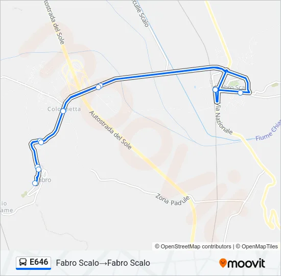 E646 Bus Line Map