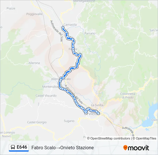 E646 Bus Line Map