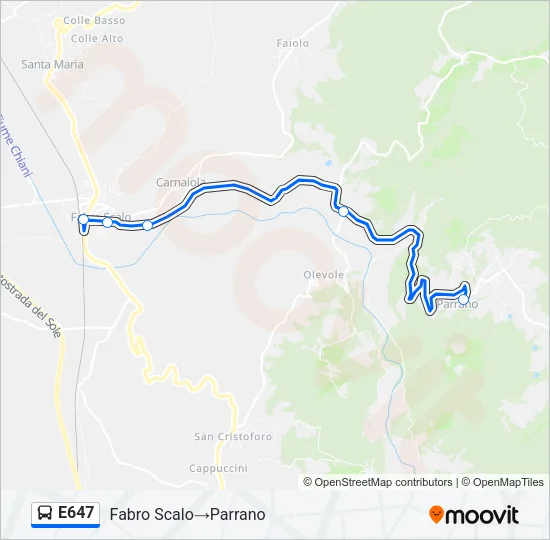 E647 Bus Line Map