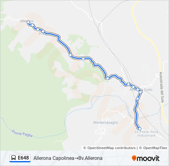 E648 bus Line Map