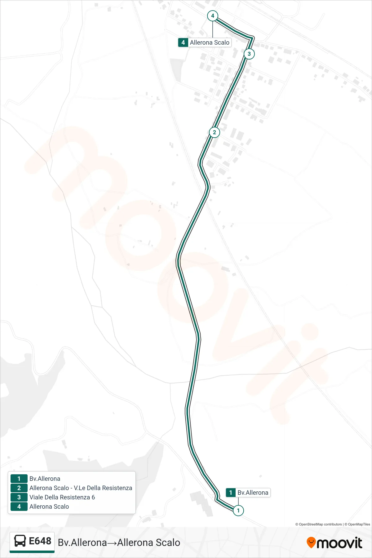 Linea E648 bus (Bv.Allerona→Allerona Scalo) - Percorsi e fermate sulla mappa